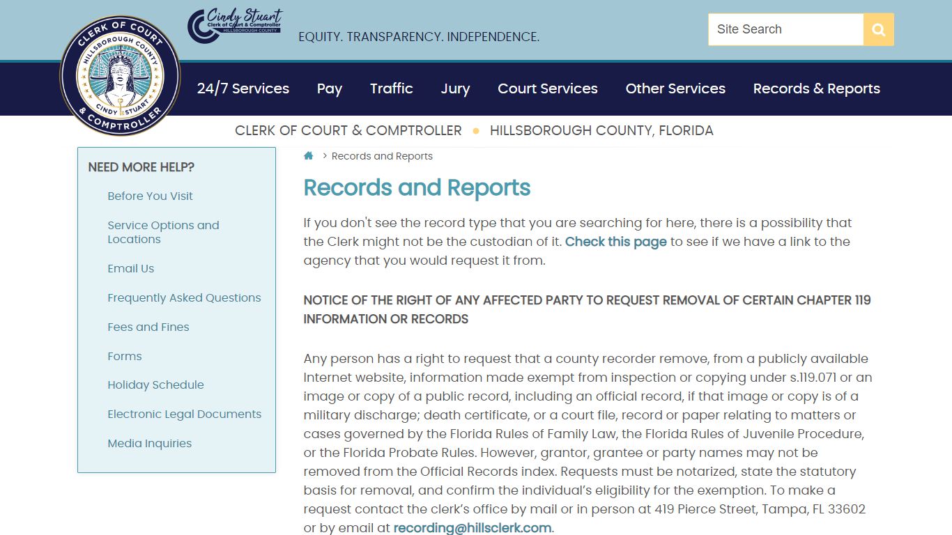 Records and Reports | Hillsborough County